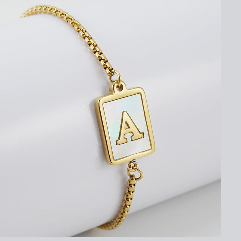 Alphabet Stainless Steel Bracelet B3727