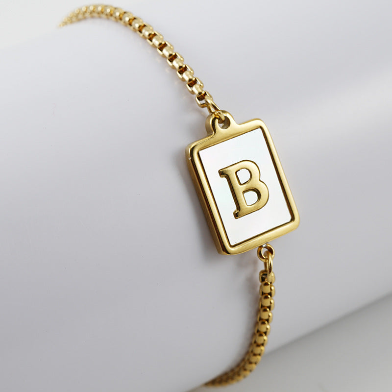 Alphabet Stainless Steel Bracelet B3727