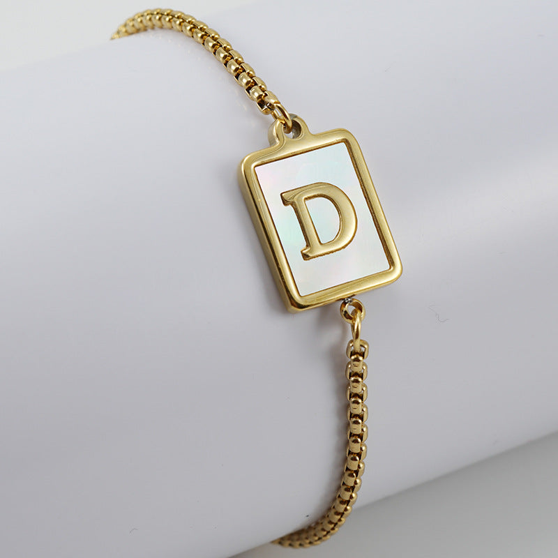 Alphabet Stainless Steel Bracelet B3727
