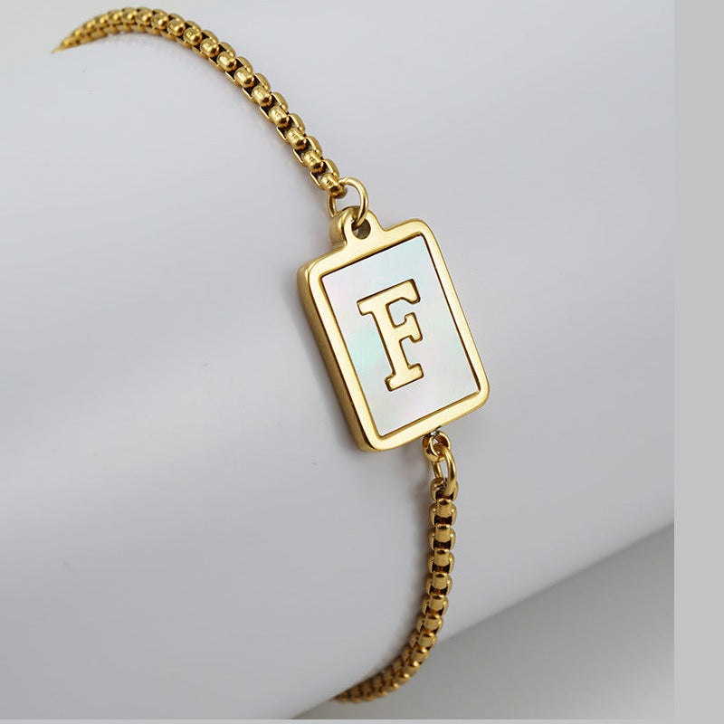 Alphabet Stainless Steel Bracelet B3727