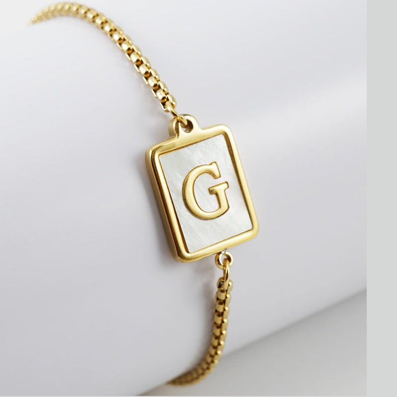 Alphabet Stainless Steel Bracelet B3727