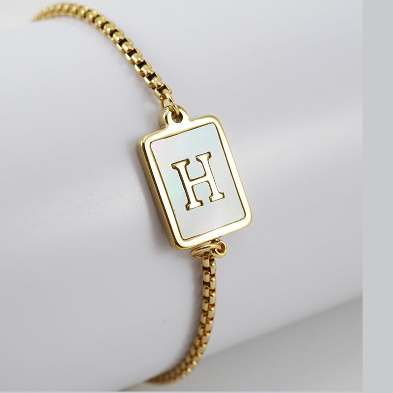 Alphabet Stainless Steel Bracelet B3727