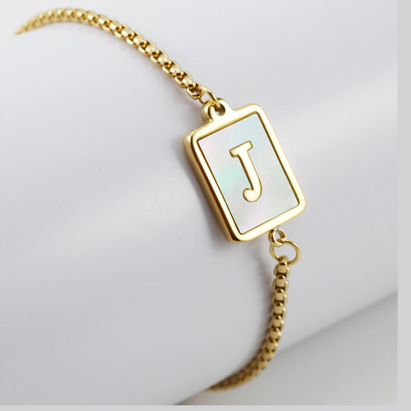 Alphabet Stainless Steel Bracelet B3727