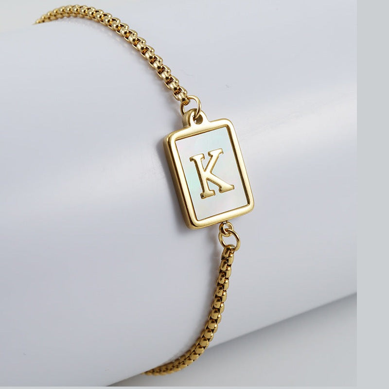 Alphabet Stainless Steel Bracelet B3727