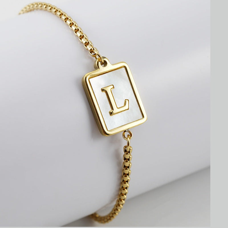 Alphabet Stainless Steel Bracelet B3727