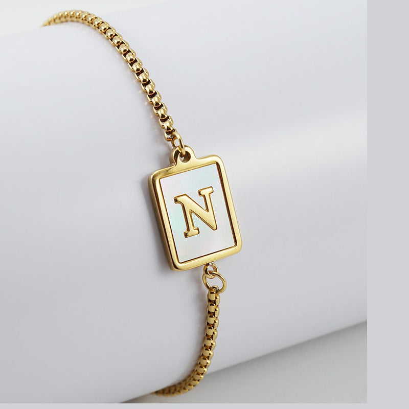 Alphabet Stainless Steel Bracelet B3727