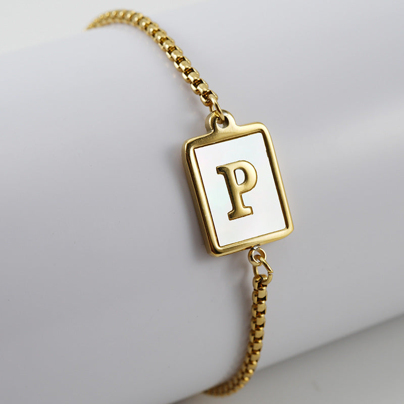 Alphabet Stainless Steel Bracelet B3727