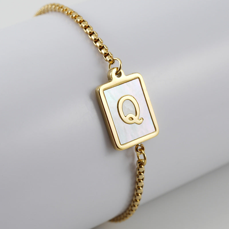 Alphabet Stainless Steel Bracelet B3727