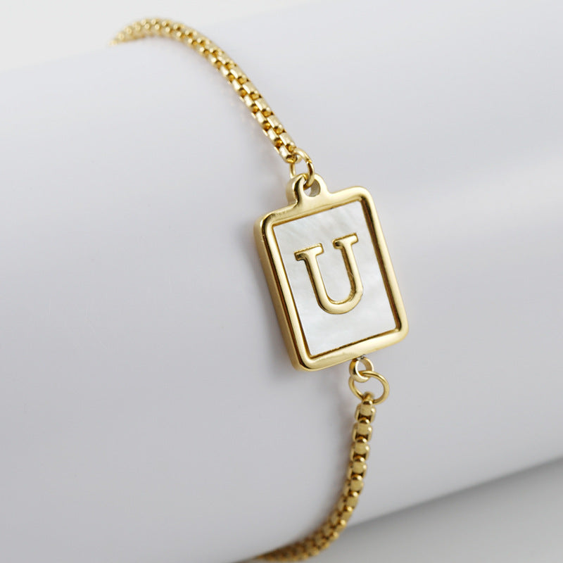 Alphabet Stainless Steel Bracelet B3727
