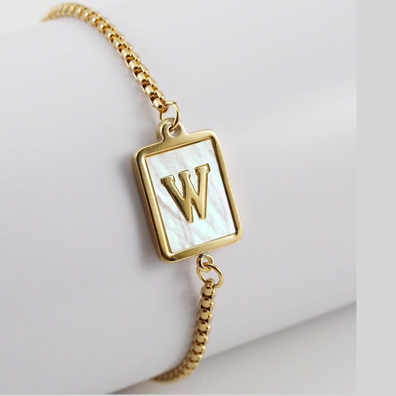 Alphabet Stainless Steel Bracelet B3727