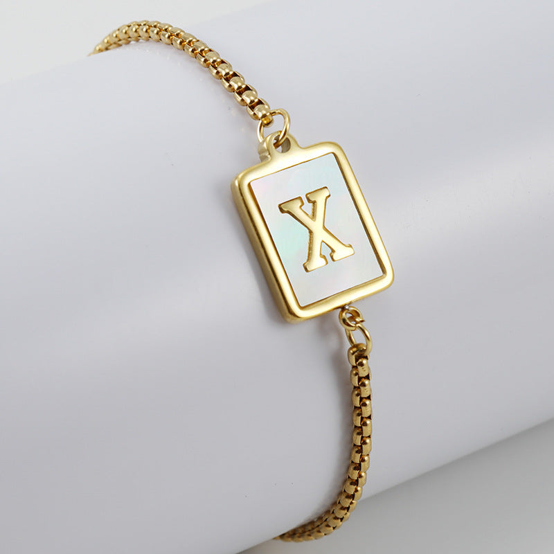 Alphabet Stainless Steel Bracelet B3727