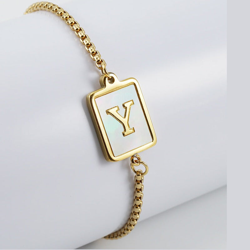 Alphabet Stainless Steel Bracelet B3727