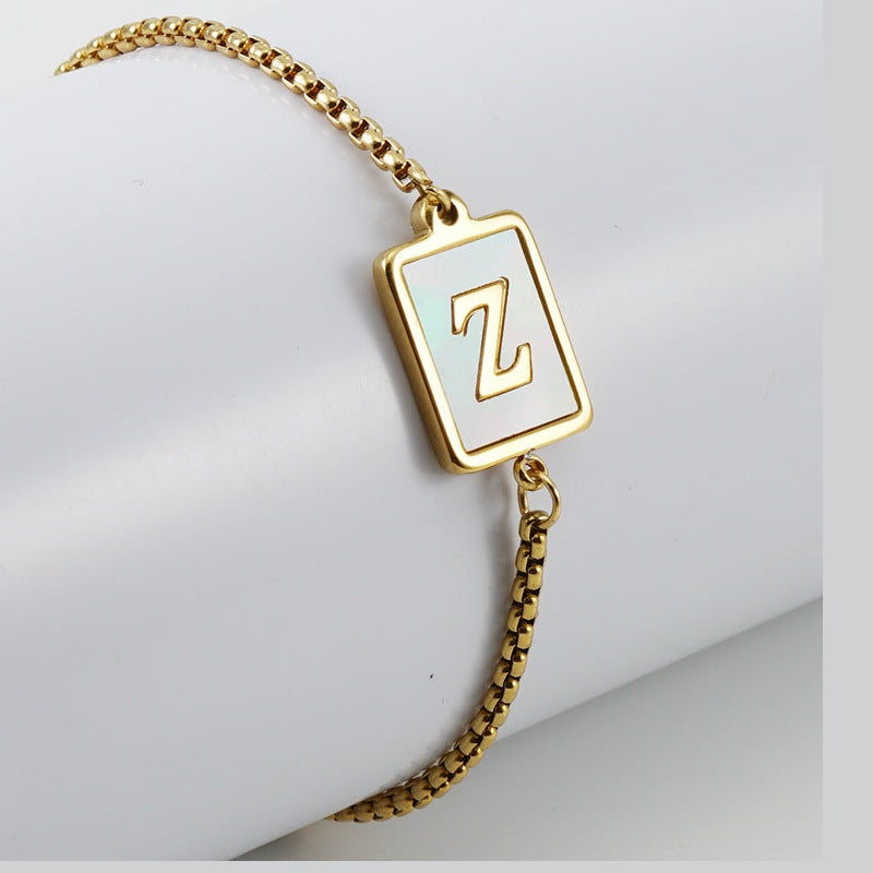 Alphabet Stainless Steel Bracelet B3727