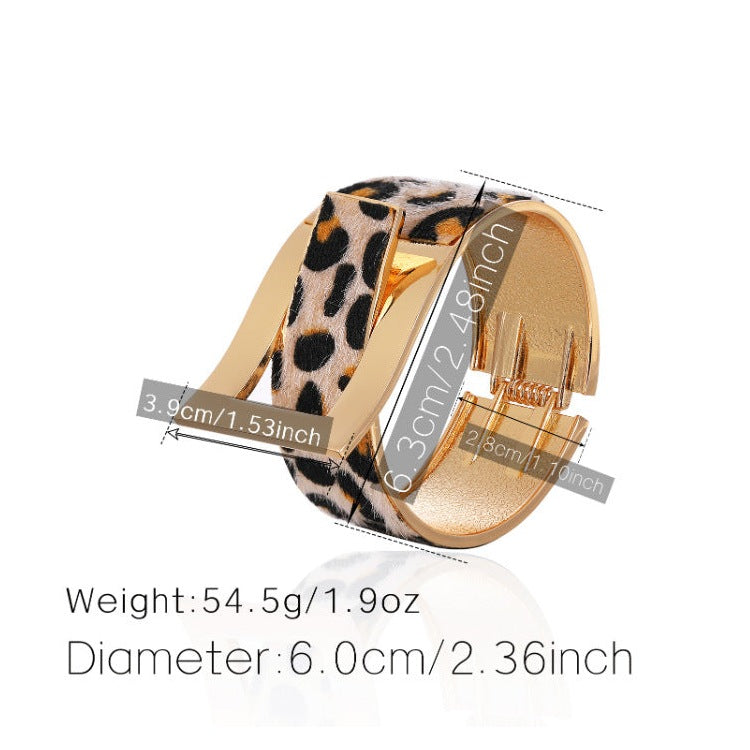 Animal Printed Buckle Alloy Bracelet B3732