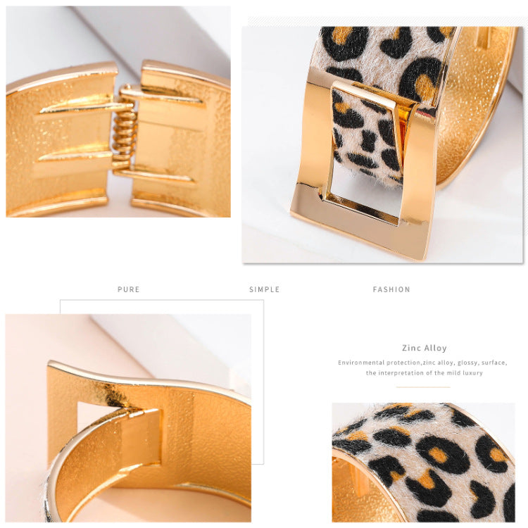 Animal Printed Buckle Alloy Bracelet B3732