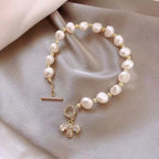 Freshwater Pearl Bee Rhinestone Bracelet B3797