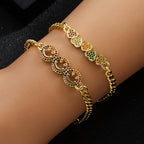 Smile Face Cubic Zirconia Chain Bracelet B3799