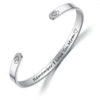 Family Letter Stainless Steel Cuff Bracelet B3838
