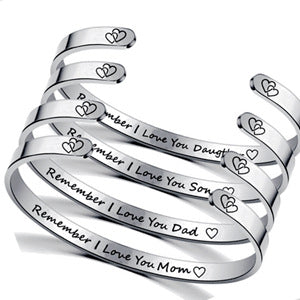 Family Letter Stainless Steel Cuff Bracelet B3838