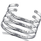 Family Letter Stainless Steel Cuff Bracelet B3838