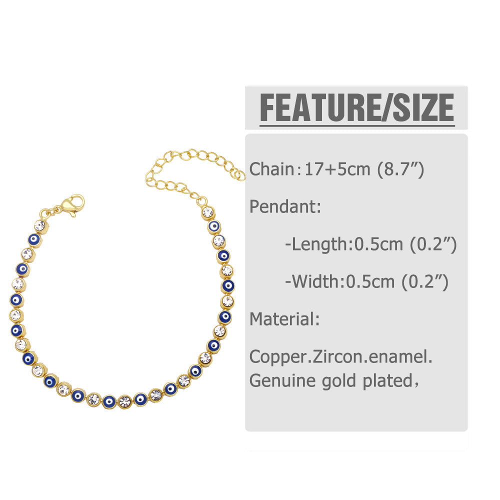 Evil Eye Rhinestone Bracelet B3839
