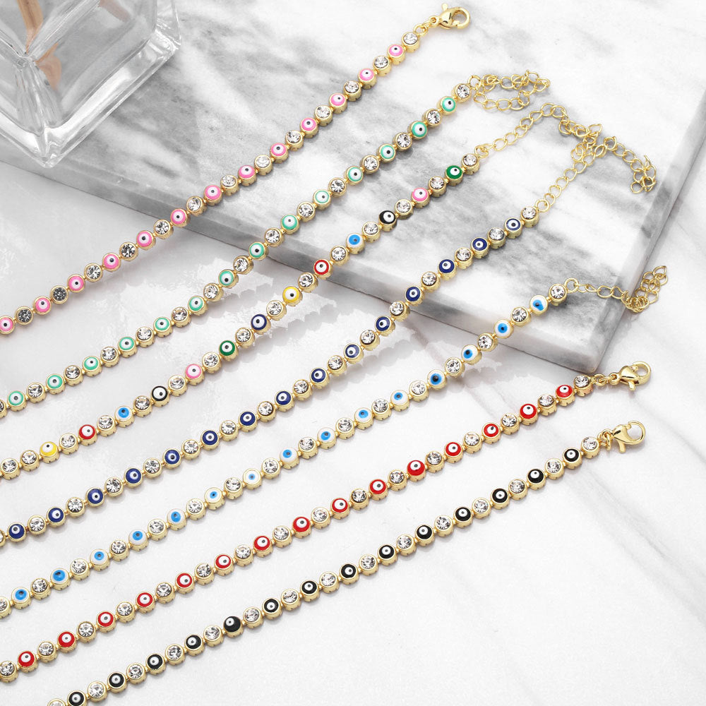 Evil Eye Rhinestone Bracelet B3839