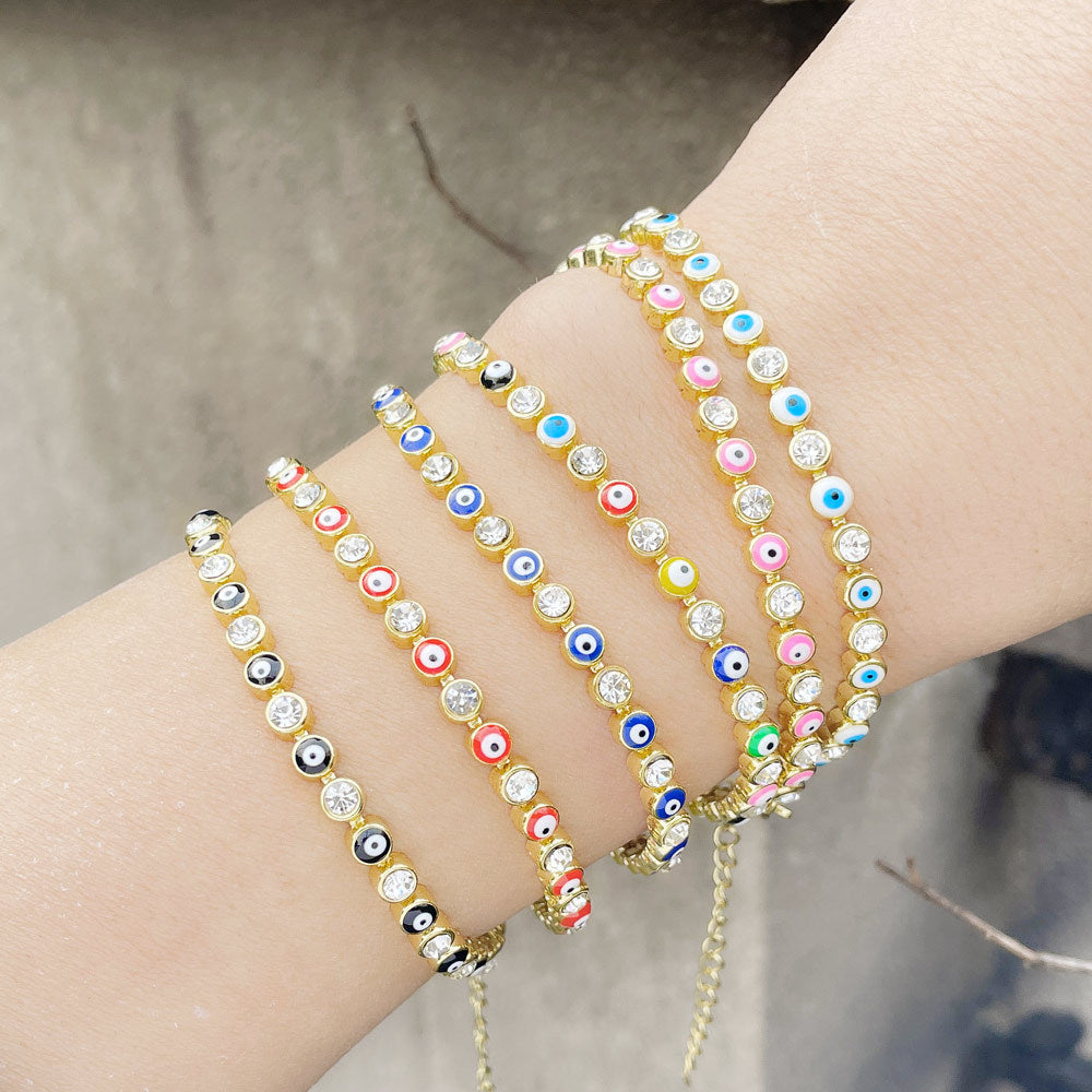 Evil Eye Rhinestone Bracelet B3839