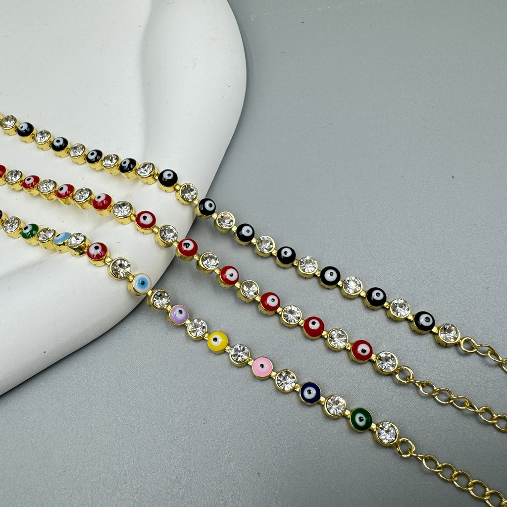 Evil Eye Rhinestone Bracelet B3839