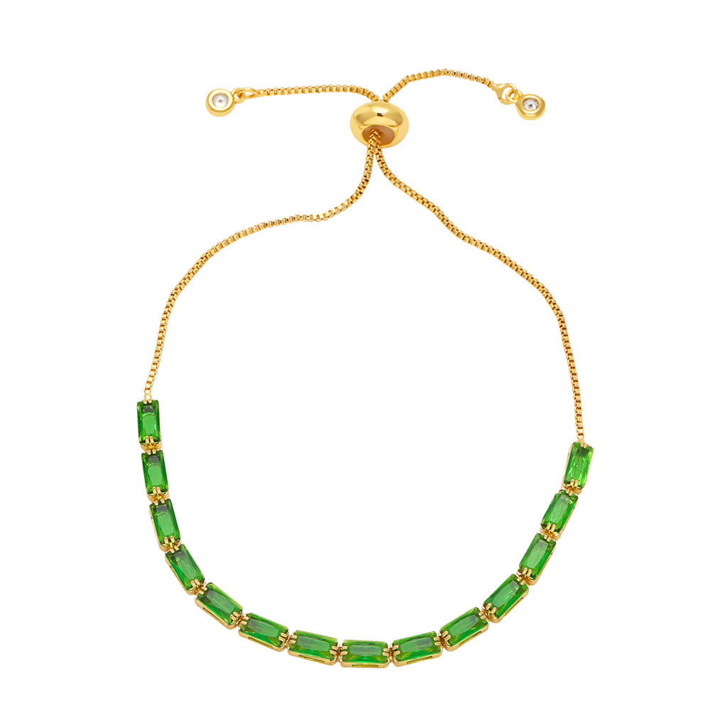 Cubic Zirconia Chain Bracelet B3848