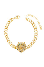 Leopard Head Cubic Zirconia Chain Bracelet B3852