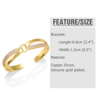 Cross Cubic Zirconia Cuff Bracelet B3858