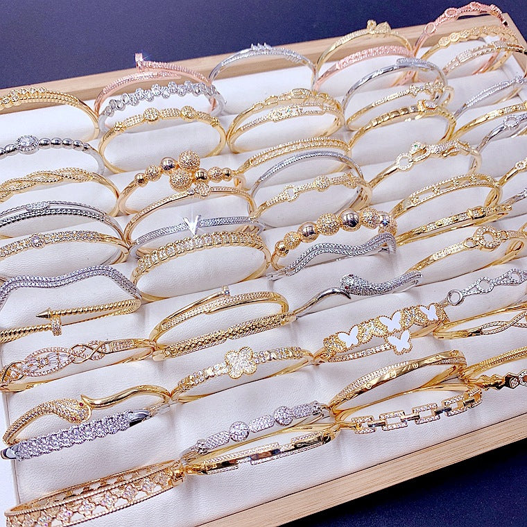 Randomly Geometry Cubic Zirconia Bracelet B3861