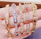 Randomly Geometry Cubic Zirconia Bracelet B3861