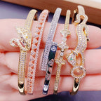 Randomly Geometry Cubic Zirconia Bracelet B3861