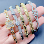 Randomly Geometry Cubic Zirconia Bracelet B3861