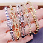 Randomly Geometry Cubic Zirconia Bracelet B3861