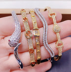 Randomly Geometry Cubic Zirconia Bracelet B3861