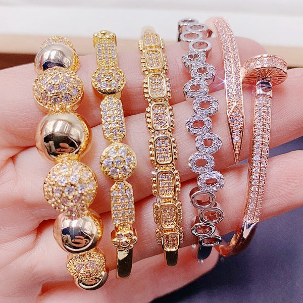Randomly Geometry Cubic Zirconia Bracelet B3861