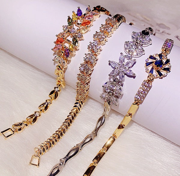 Randomly Geometry Cubic Zirconia Bracelet B3863