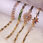 Randomly Geometry Cubic Zirconia Bracelet B3863