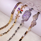 Randomly Geometry Cubic Zirconia Bracelet B3863