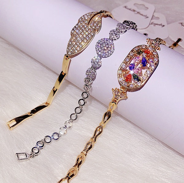 Randomly Geometry Cubic Zirconia Bracelet B3863