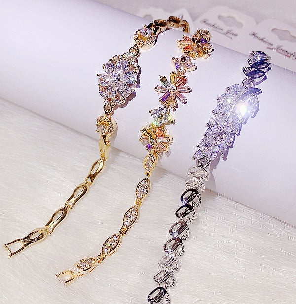 Randomly Geometry Cubic Zirconia Bracelet B3863