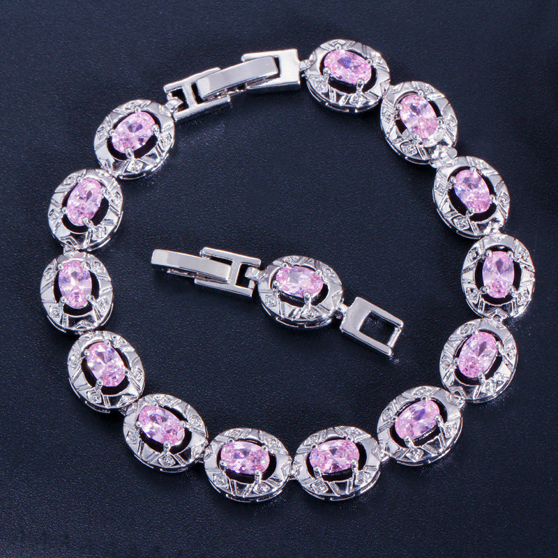 Cubic Zirconia Chain Bracelet B3868