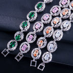 Cubic Zirconia Chain Bracelet B3868