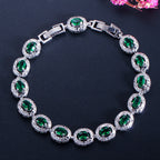 Cubic Zirconia Chain Bracelet B3868