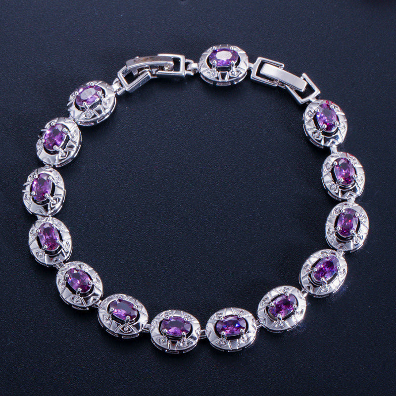 Cubic Zirconia Chain Bracelet B3868