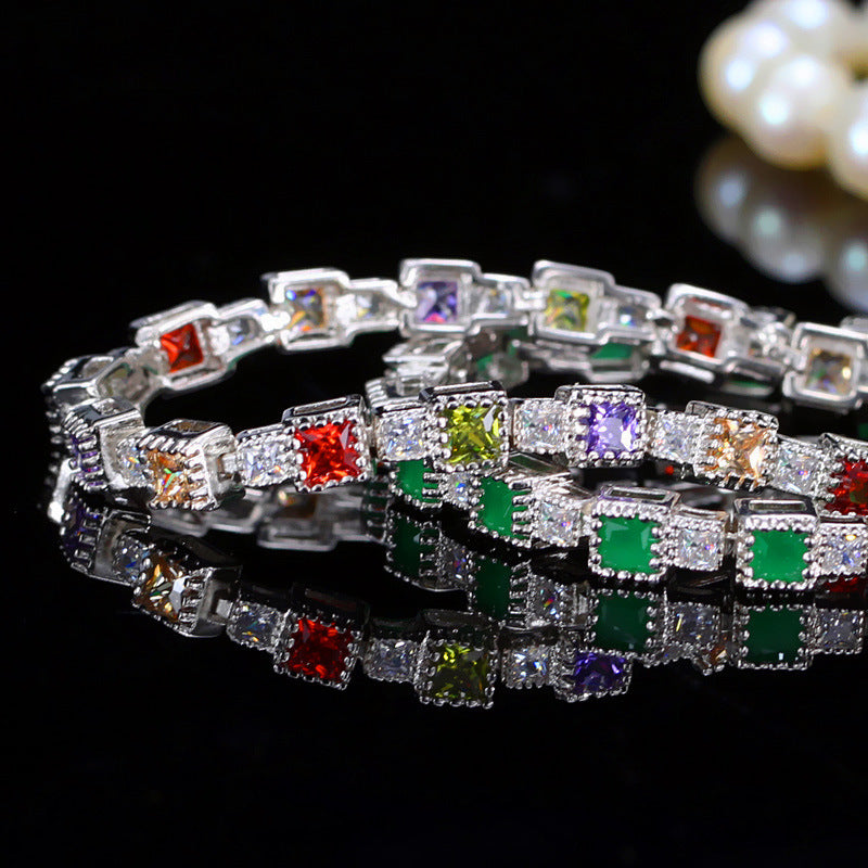 Cubic Zirconia Chain Bracelet B3869