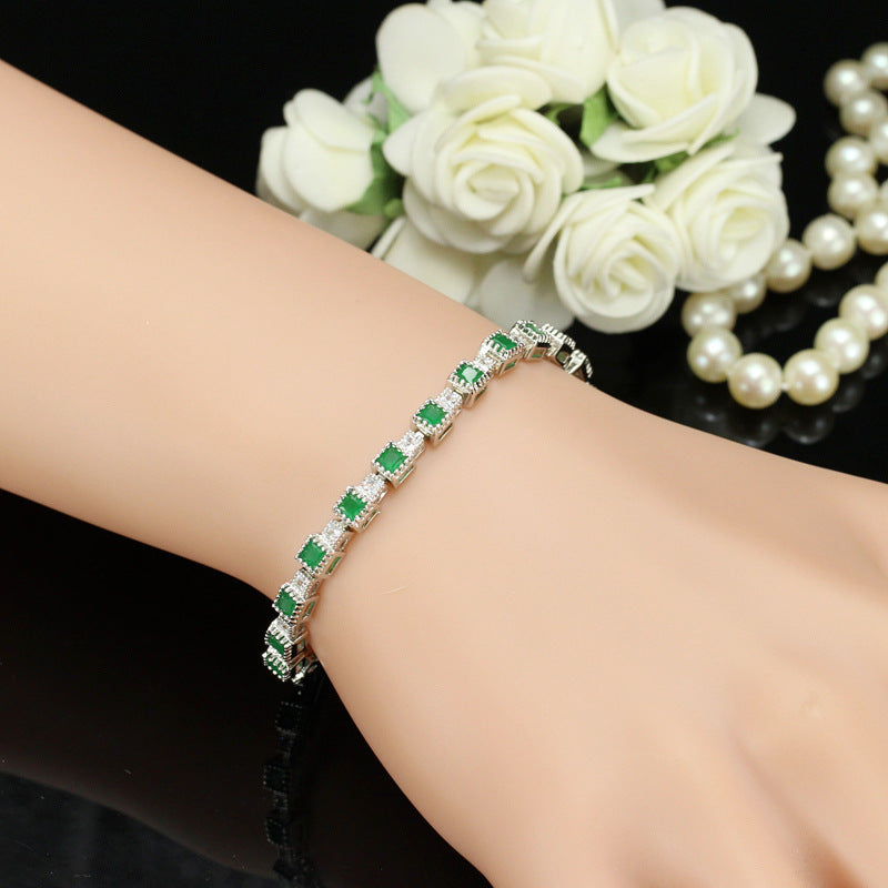 Cubic Zirconia Chain Bracelet B3869