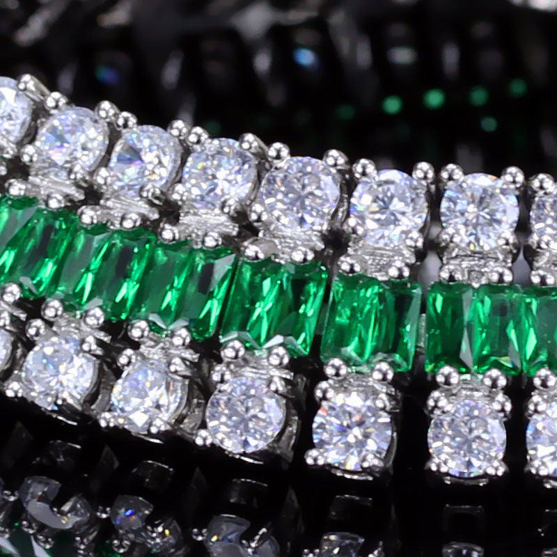 Three-layer Cubic Zirconia Chain Bracelet B3870